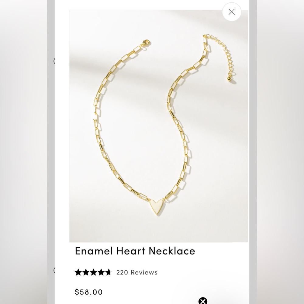 Uncommon James gold enamel heart necklace